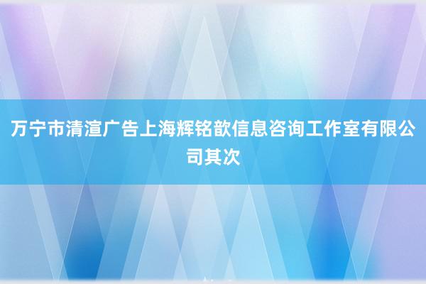 万宁市清渲广告上海辉铭歆信息咨询工作室有限公司其次