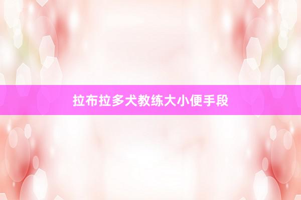 拉布拉多犬教练大小便手段